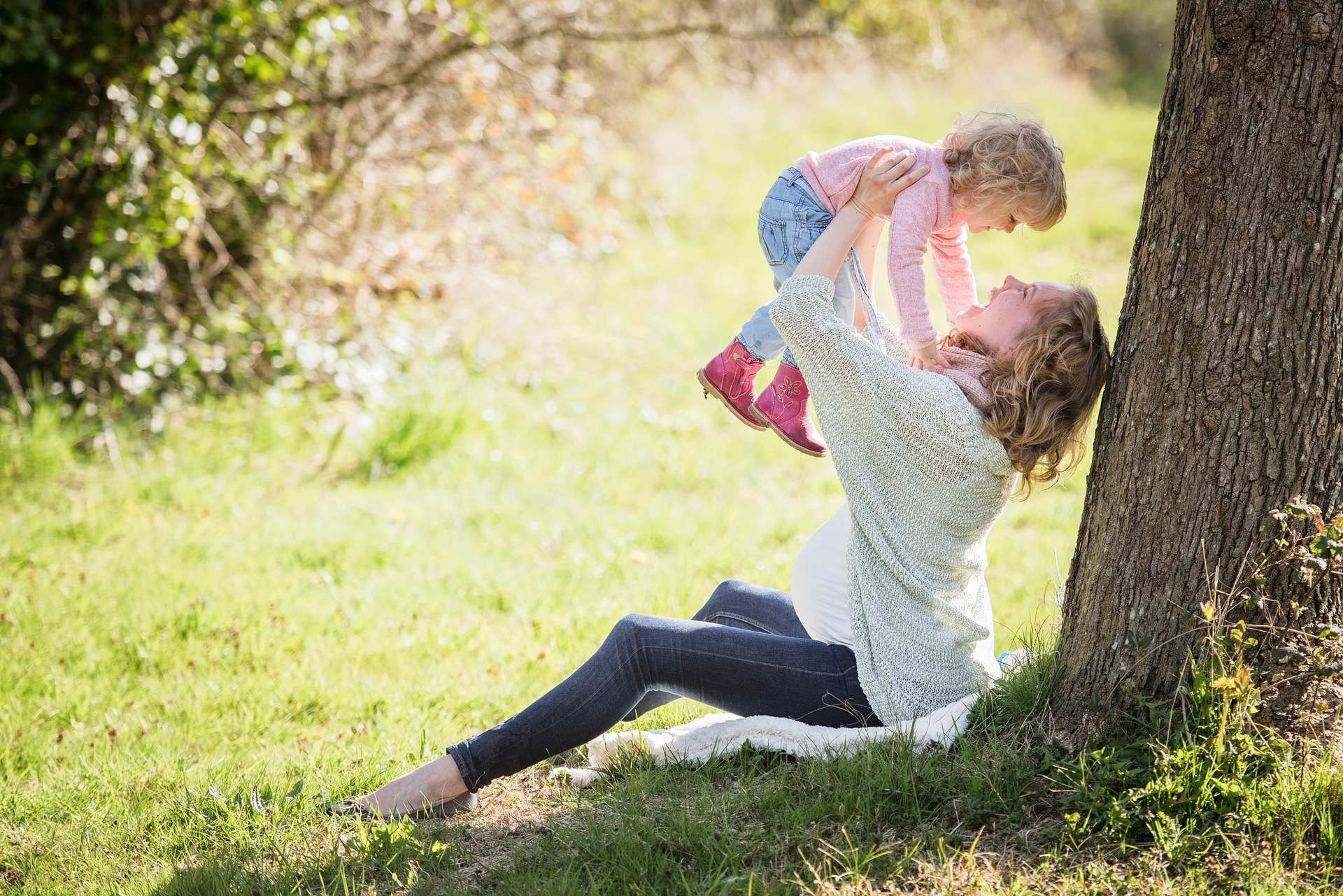 Mother holding baby